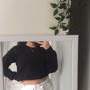 Frank and Oak black logo crewneck